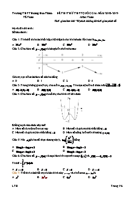 Đề thi thử THPT Quốc gia môn Toán - Năm học 2018-2019 - Trường THPT Hoàng Hoa Thám (Có đáp án)